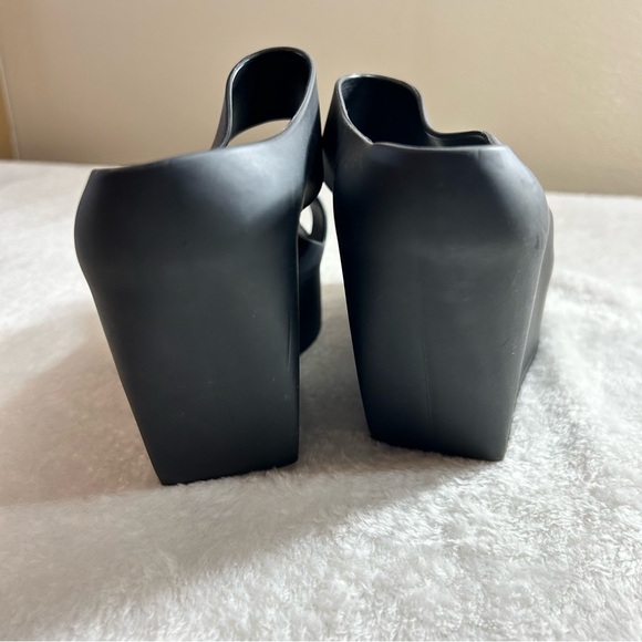 Melissa Women's Black Creative Wedge Sandals 3” Heel Size 9 - Picture 5 of 11